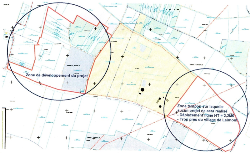 Schéma d'extension du site SUEZ sur LAIMONT